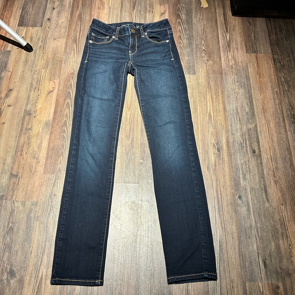 American Eagle Outfitters Dark Blue Straight Leg Jeans